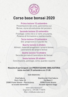 Corso base Bonsai 2020