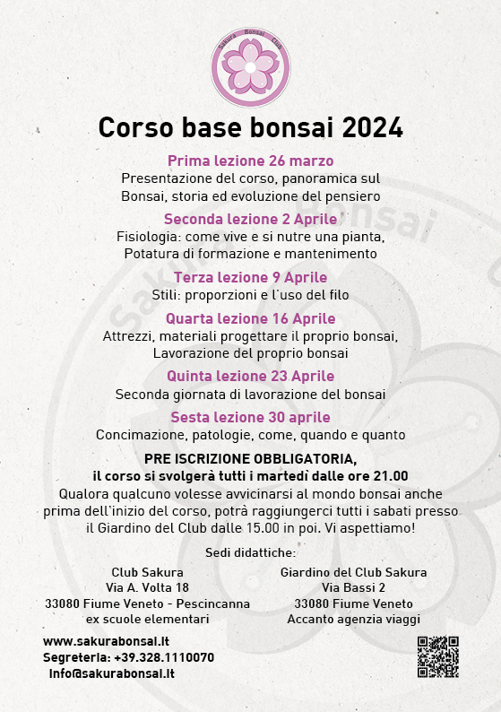 Corso base Bonsai 2022